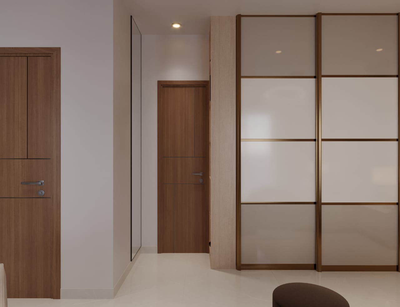 Walk-in wardrobe design render — Classy Creations studio